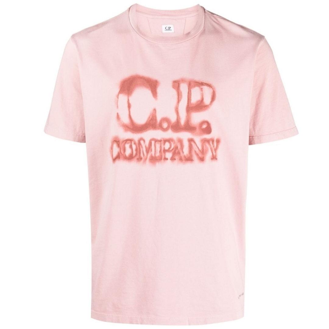 C.P. Company Blurred Logo Pale Mauve T-Shirt C.P. Company