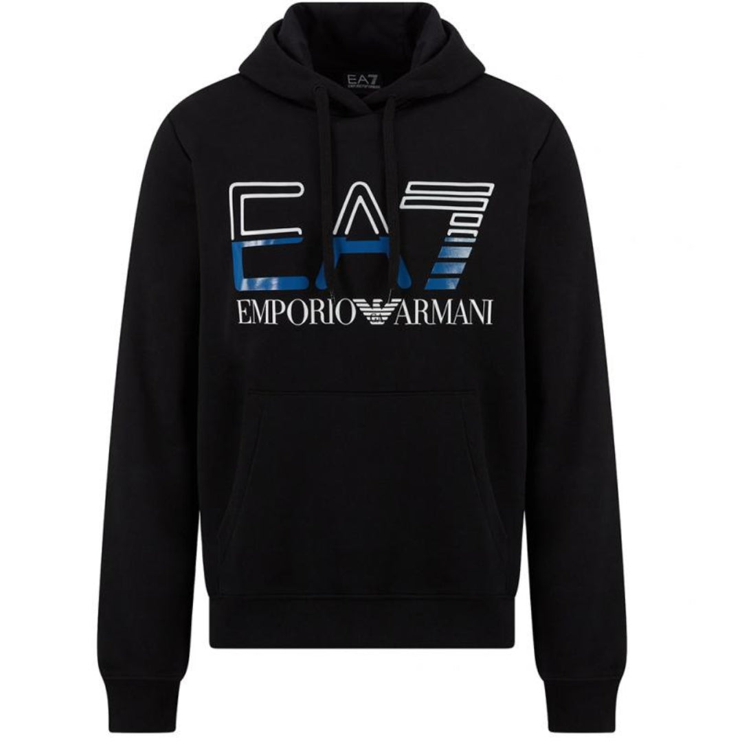 EA7 Large Brand Logo Black Hoodie