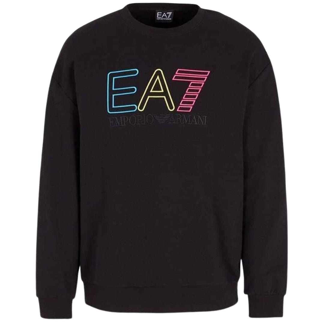 EA7 Multi-coloured Brand Logo Black Jumper