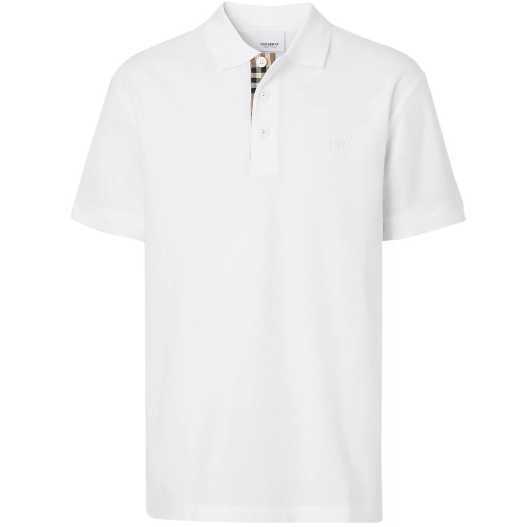 Burberry Branded Circle Logo White Polo Shirt - XKX LONDON