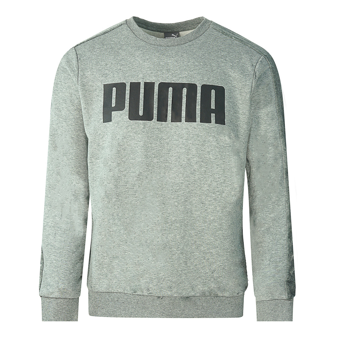 Puma Velvet Taped Logo Grey Sweatshirt Puma