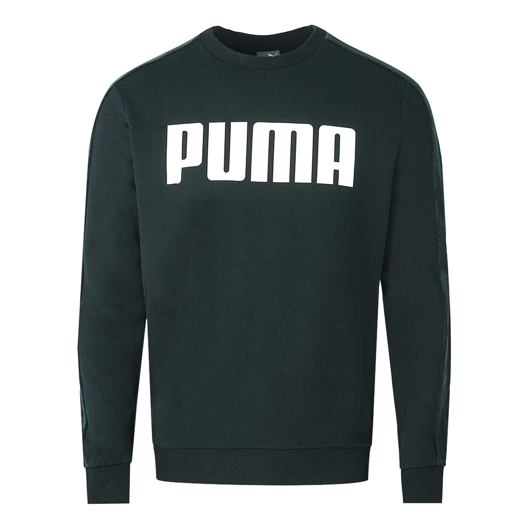 Puma Velvet Taped Logo Black Sweatshirt Puma