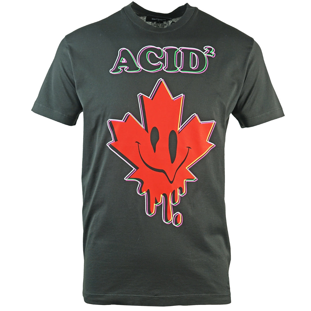 Dsquared2 Cool Fit Acid Maple Leaf Black T-Shirt Dsquared2