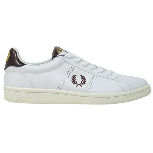 Fred Perry B721 White Leather Tab Leather Trainers