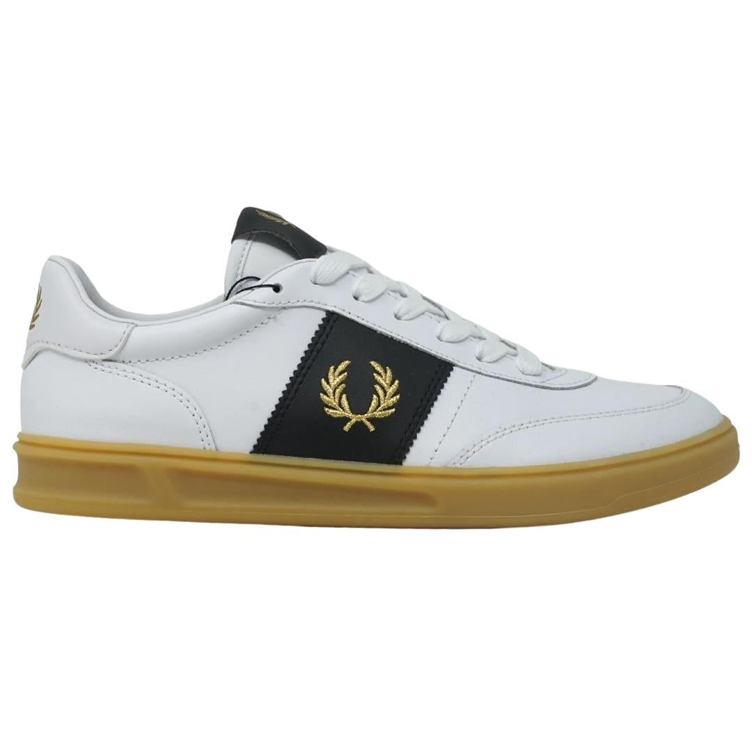 Fred Perry B400 White Leather Trainers