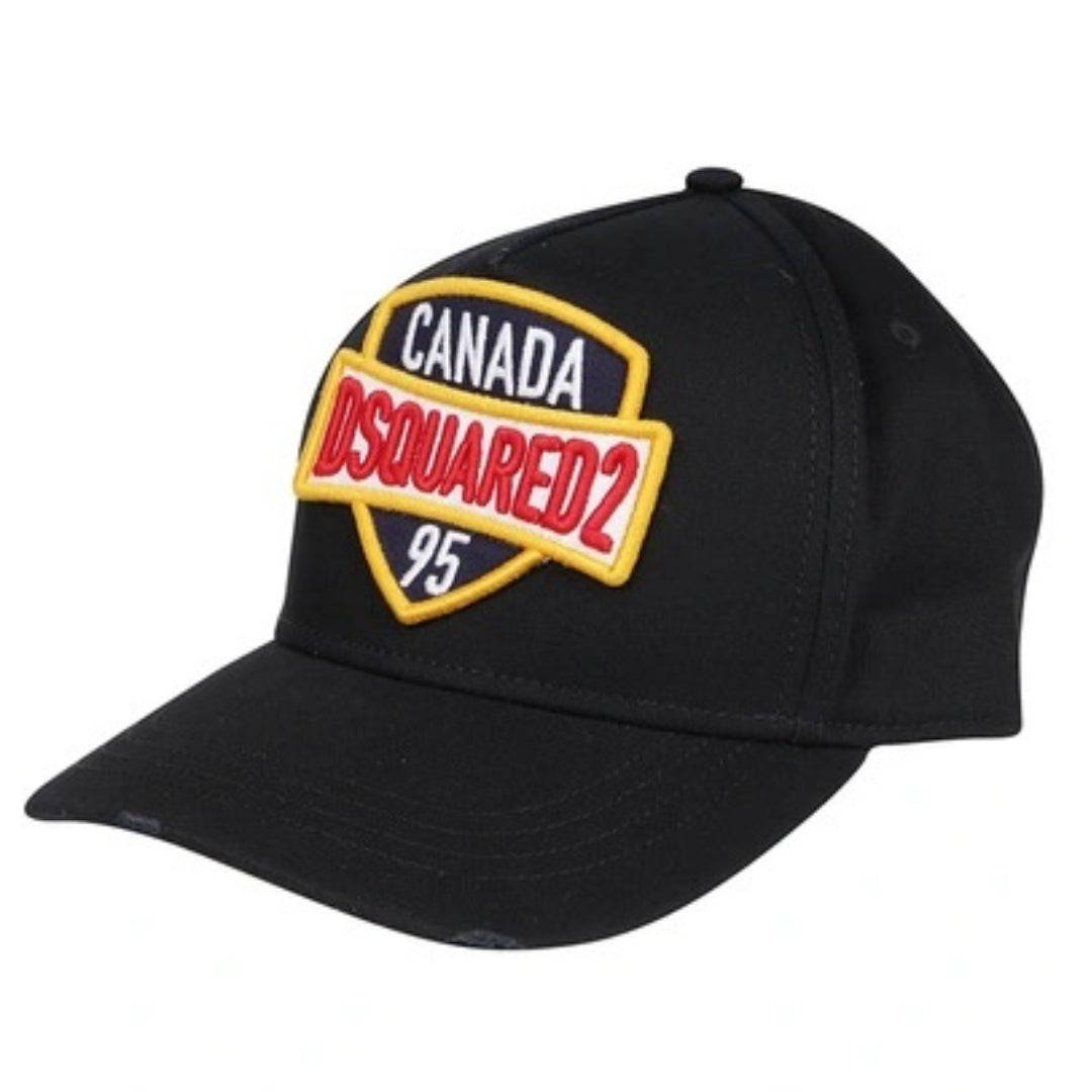 Dsquared2 Embroidered Canada 95 Shield Logo Black Cap Dsquared2