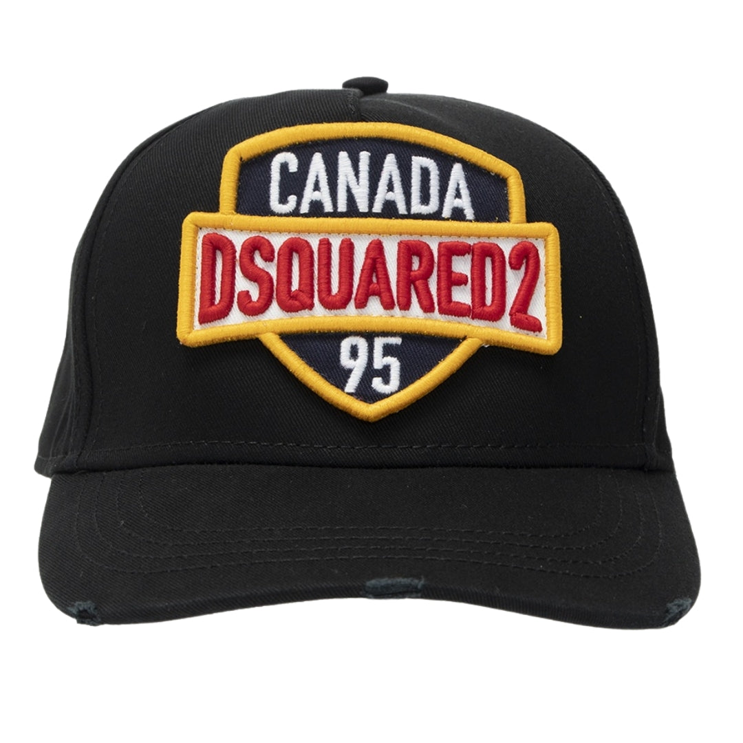 Dsquared2 Embroidered Canada 95 Shield Logo Black Cap Dsquared2