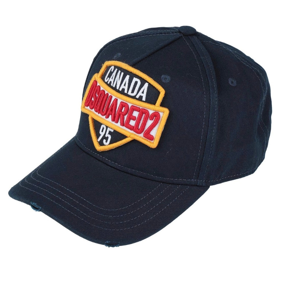 Dsquared2 Embroidered Canada 95 Shield Logo Navy Cap Dsquared2