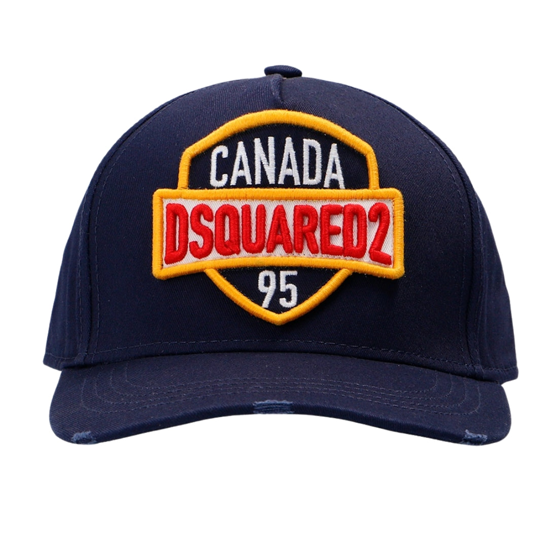 Dsquared2 Embroidered Canada 95 Shield Logo Navy Cap Dsquared2