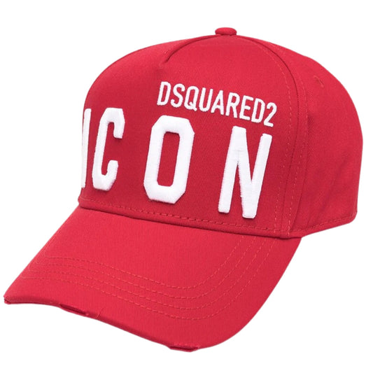 Dsquared2 ICON Worn Effect Red Snapback Cap Dsquared2