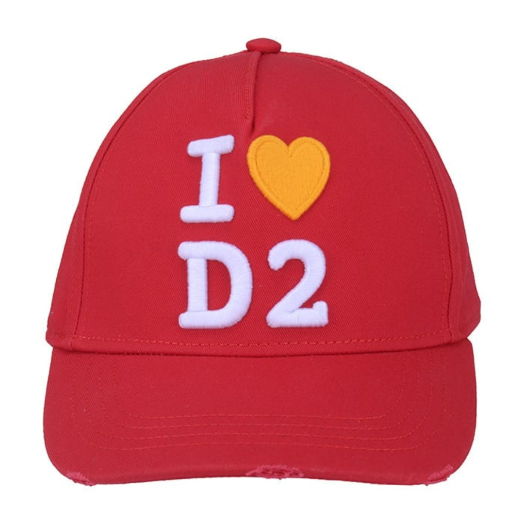 Dsquared2 Embroidered I Love D2 Red Cap Dsquared2