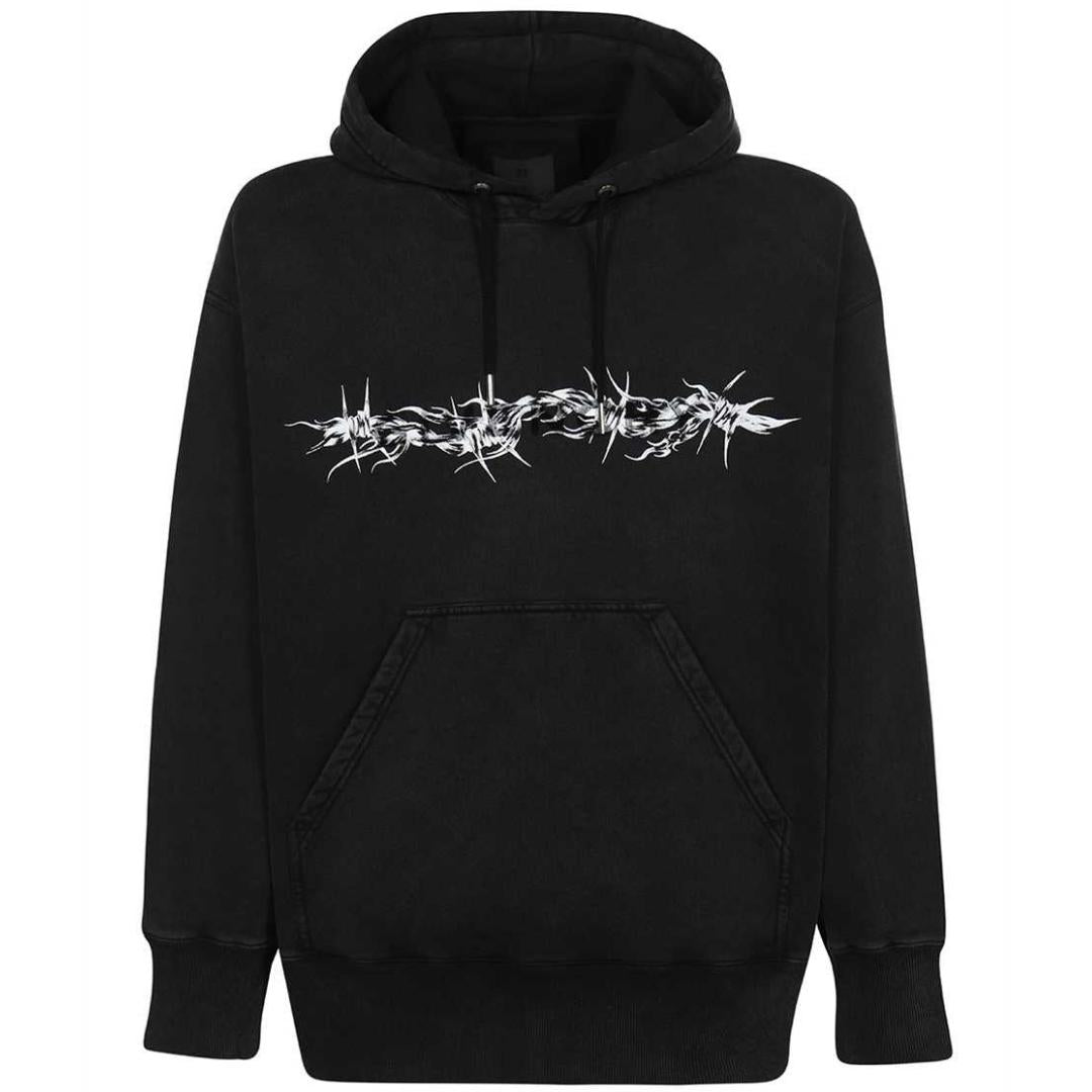 Givenchy Barbed Wire Logo Black Hoodie Givenchy