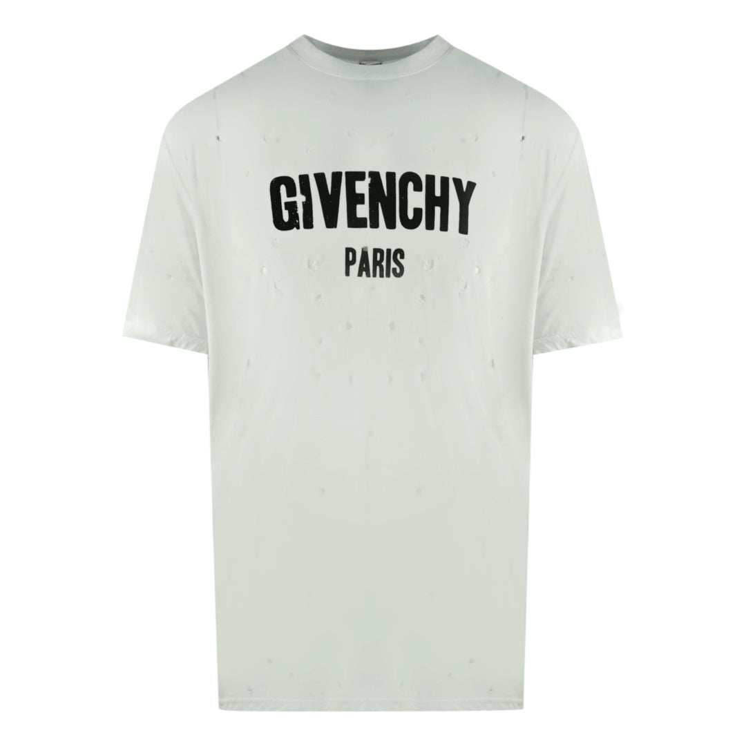 Givenchy Box Logo Paris White Womens T-Shirt Givenchy