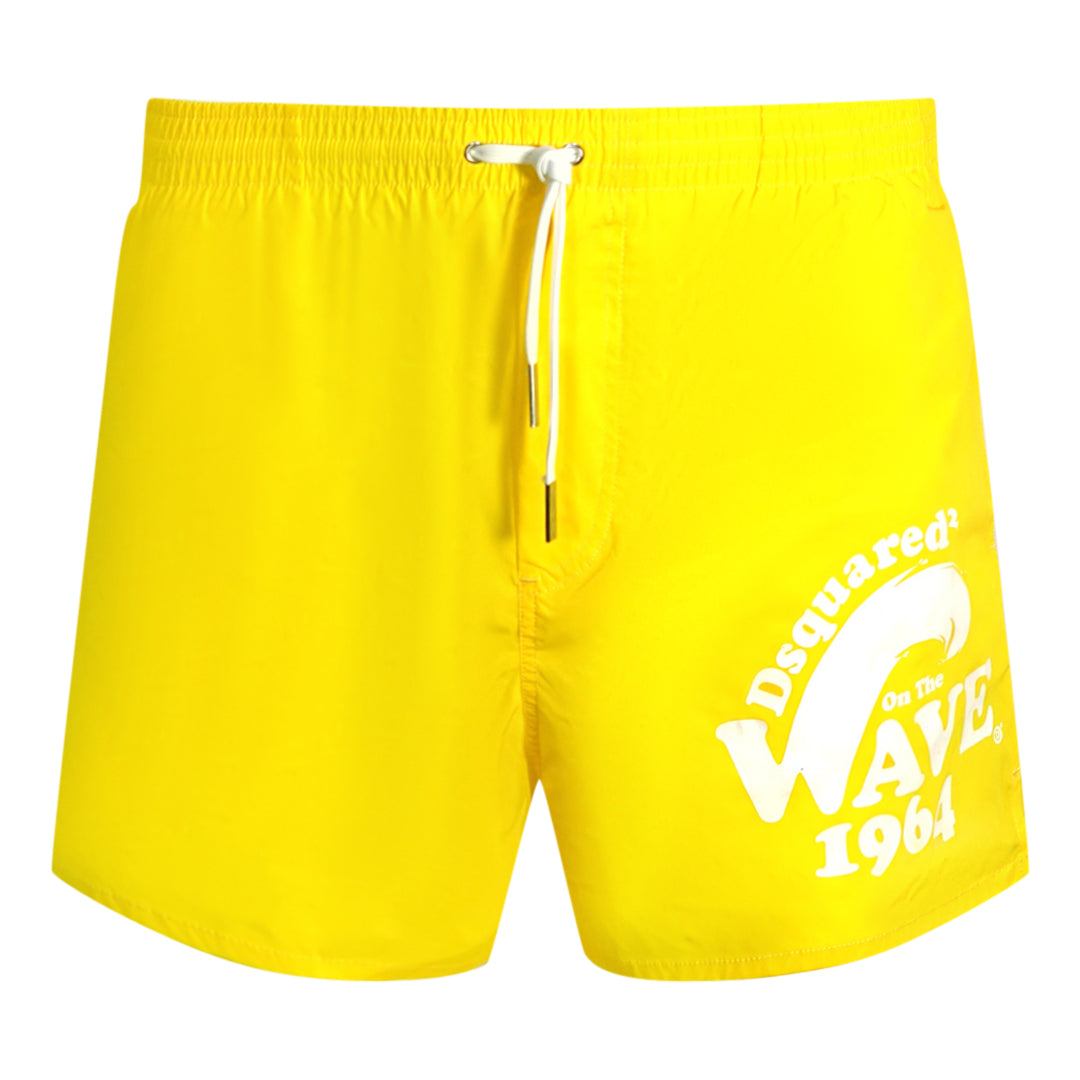 Dsquared2 On the Wave 1964 Logo Yellow Swim Shorts Dsquared2