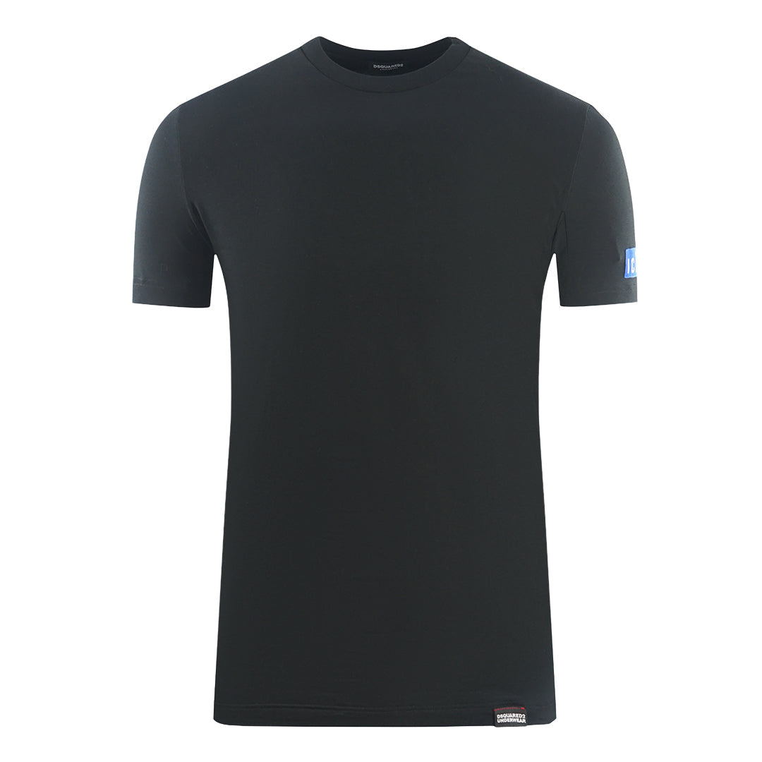Dsquared2 Icon Box Logo on Sleeve Black Underwear T-Shirt