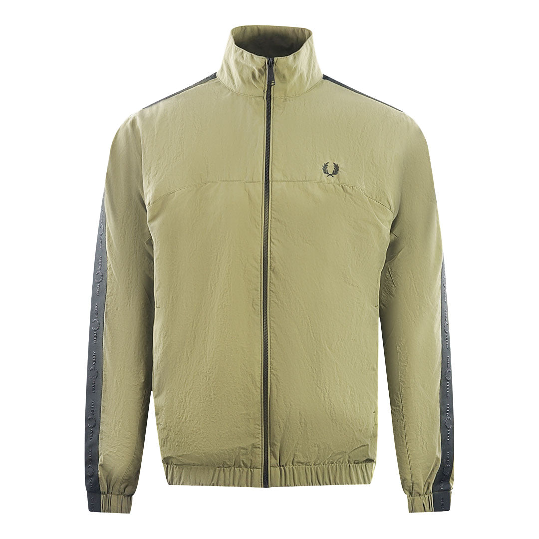 Fred Perry Tonal Taped Military Green Track Jacket - XKX LONDON