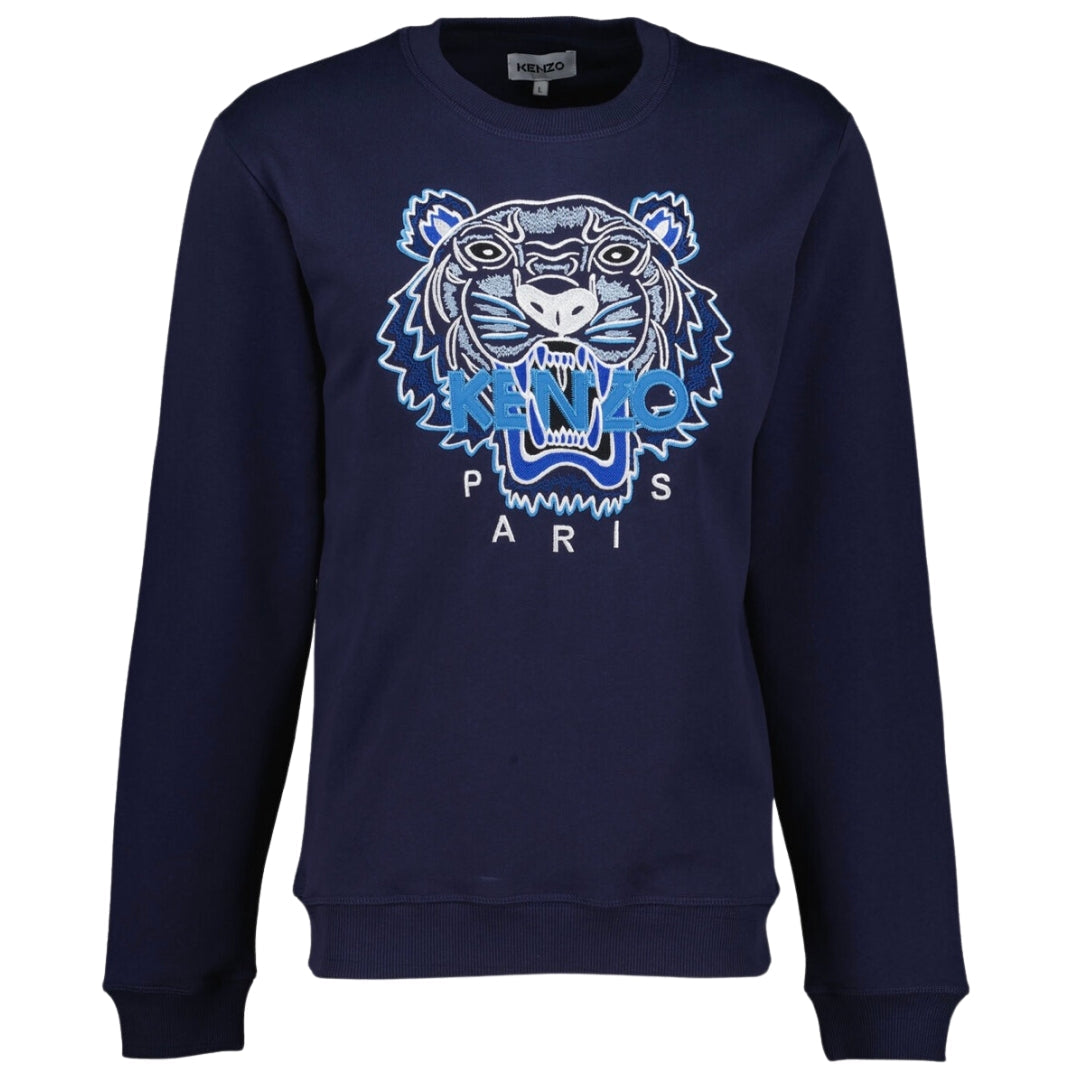 Kenzo Embroidered Varsity Tiger Icon Navy Blue Jumper