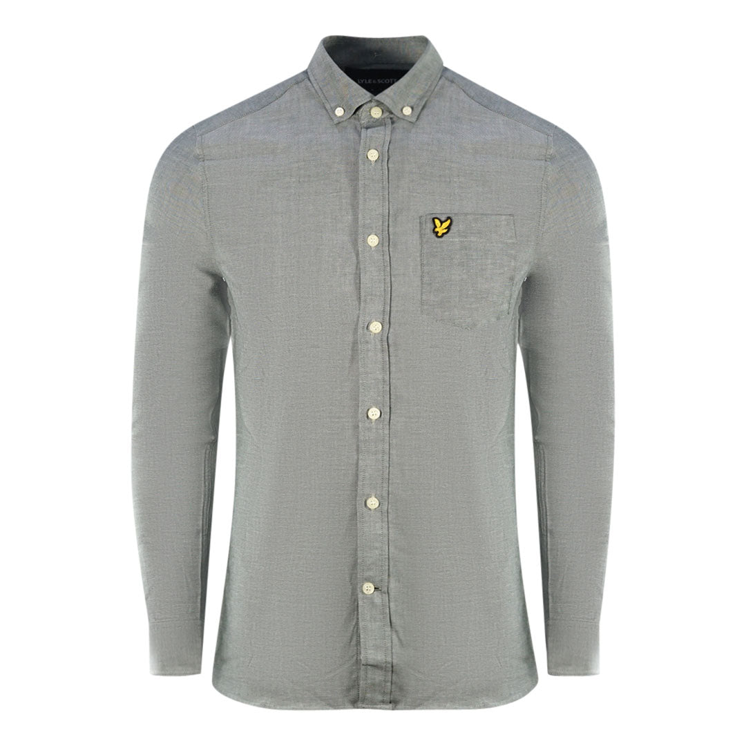 Lyle & Scott Green Long Sleeved Cotton Linen Shirt - XKX LONDON
