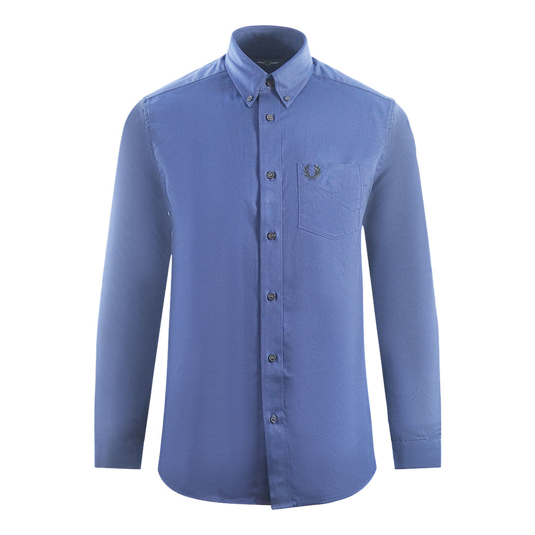 Fred Perry Brushed Oxford Carbon Blue Casual Shirt - XKX LONDON