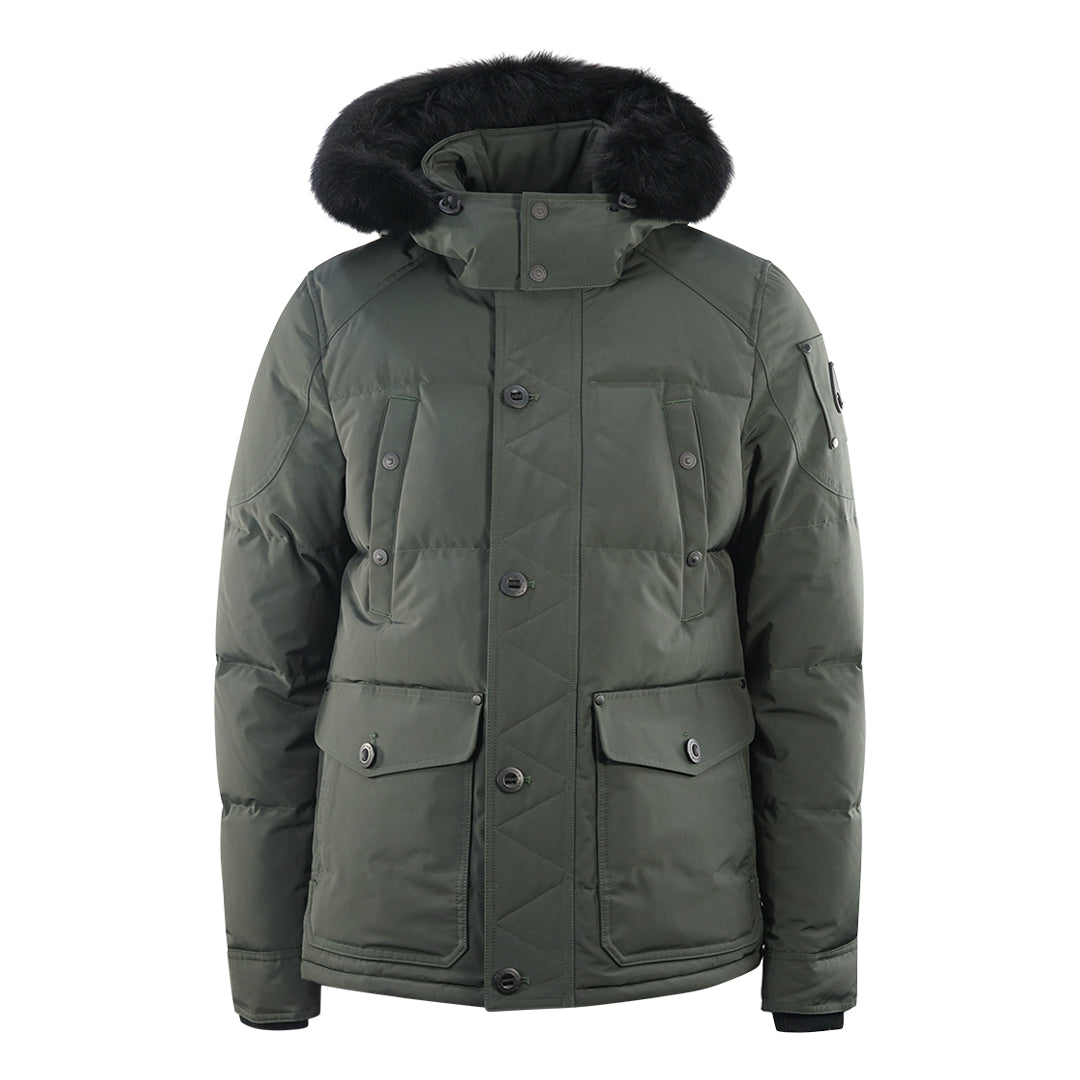 Moose Knuckles Round Island Black Trim Can Army Bomber Down Jacket Moose Knuckles