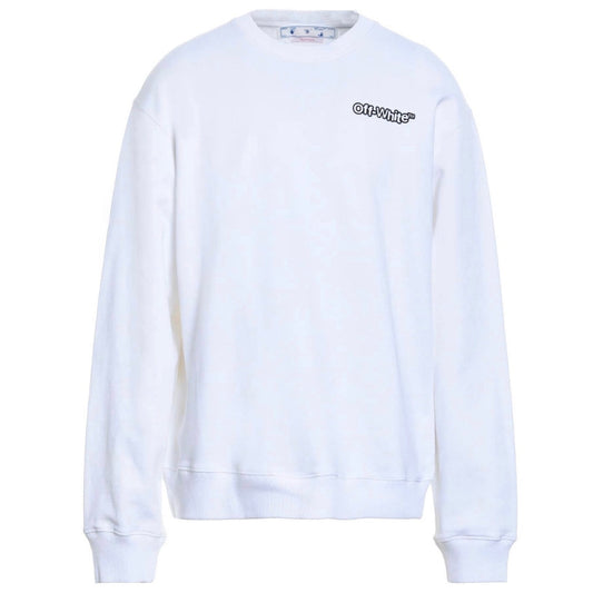 Off-White Blur Bold Logo Slim Fit White Sweatshirt Off White