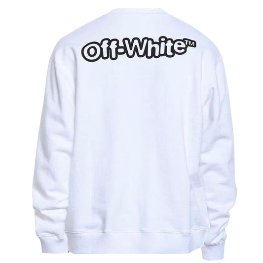 Off-White Blur Bold Logo Slim Fit White Sweatshirt Off White