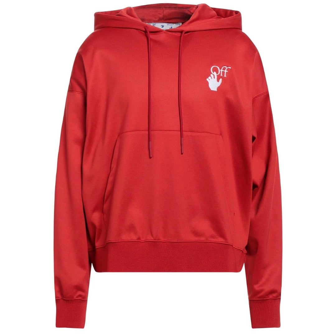 Off-White Hand Off Skate Print Red Hoodie