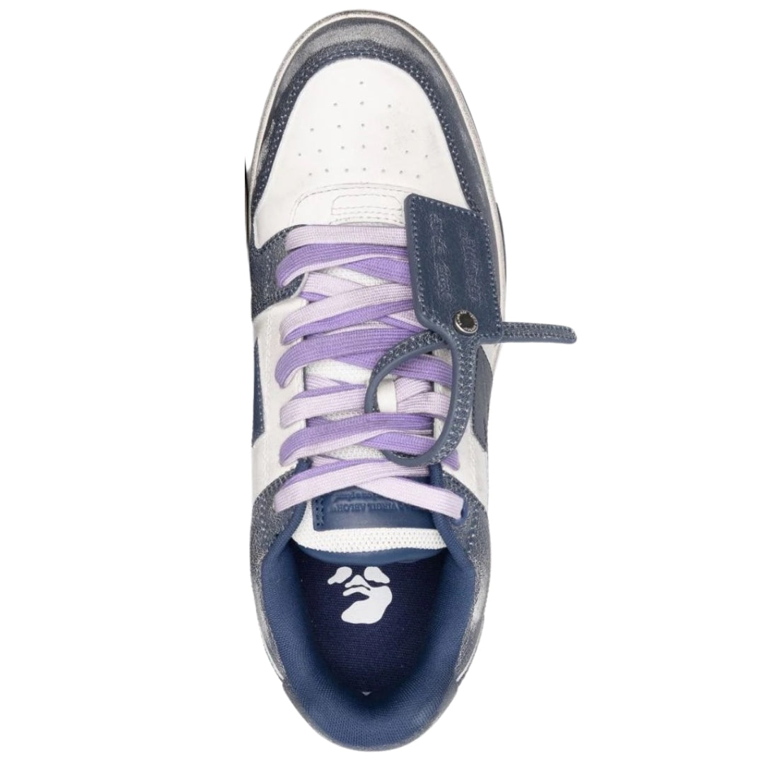 Off-White Out Of Office Navy Blue Vintage Leather Sneakers