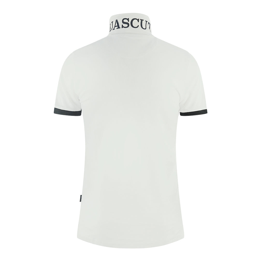 Aquascutum Branded Collar White Polo Shirt Aquascutum