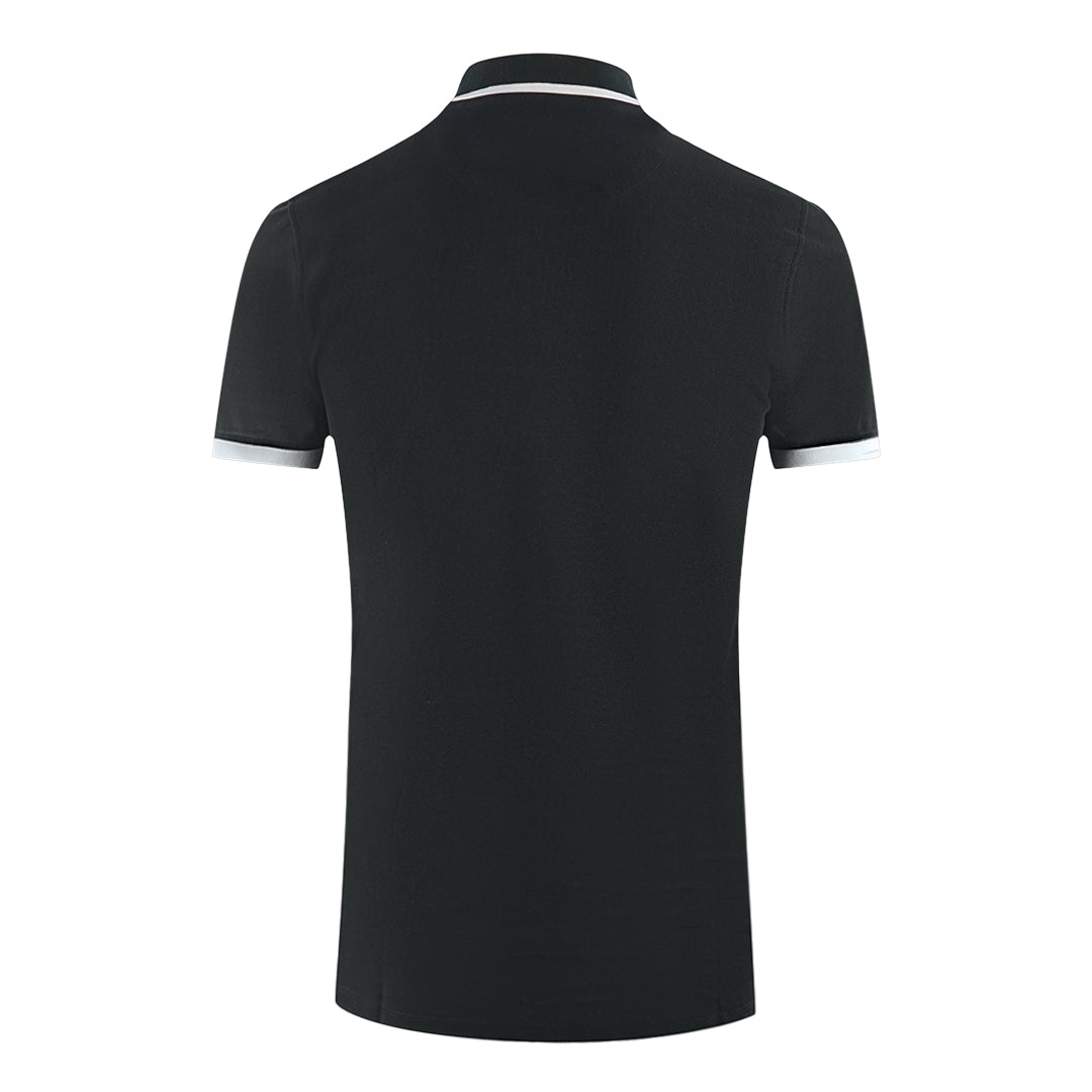 Aquascutum Branded Collar Black Polo Shirt Aquascutum