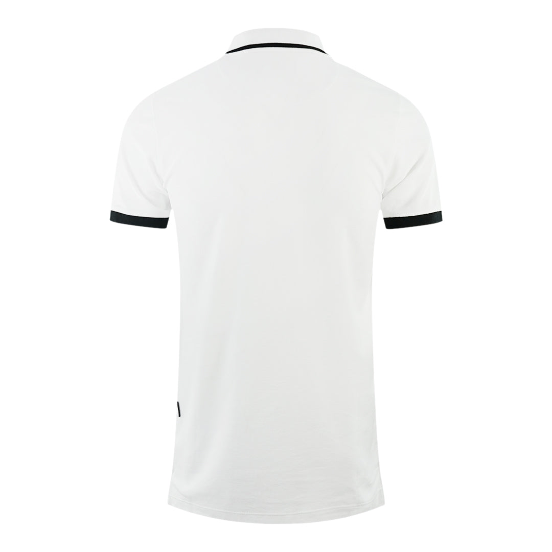 Aquascutum Branded Shoulder Tipped White Polo Shirt Aquascutum