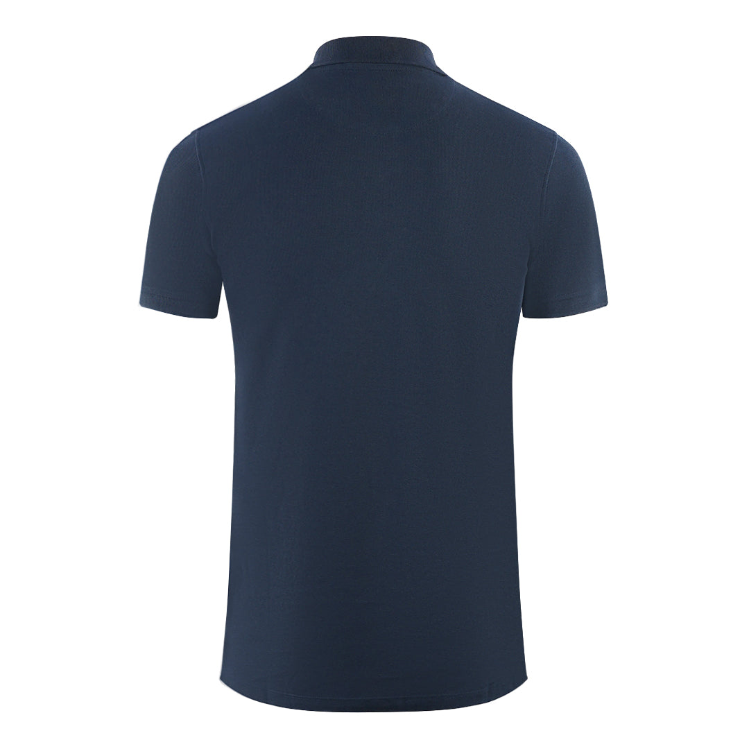Aquascutum Branded Sleeve Navy Blue Polo Shirt Aquascutum