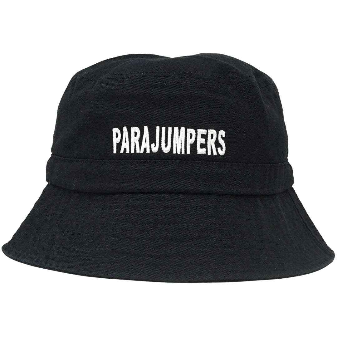 Parajumpers Bold Embroidered Logo Black Bucket Hat Parajumpers