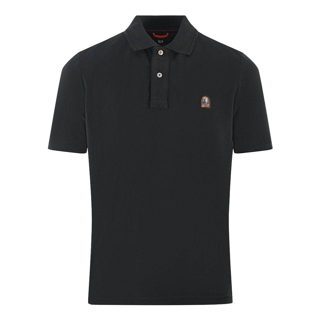 Parajumpers Patch Polo Patch Logo Black Polo Shirt Parajumpers