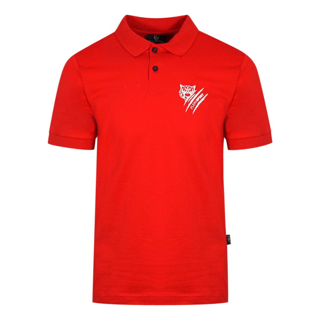 Plein Sport Tiger Slash Logo Red Polo Shirt Philipp Plein Sport