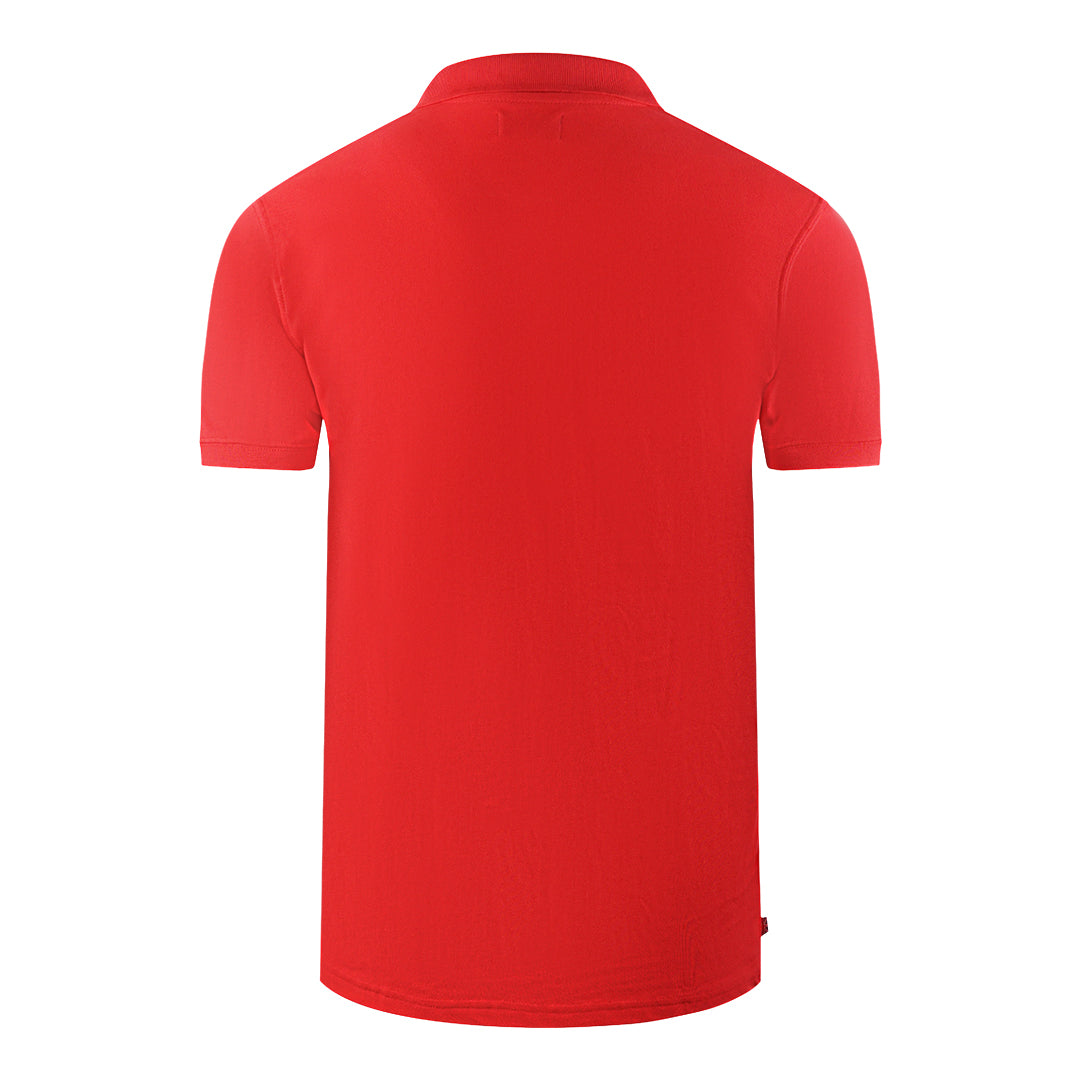 Aquascutum Brand Logo Plain Red Polo Shirt
