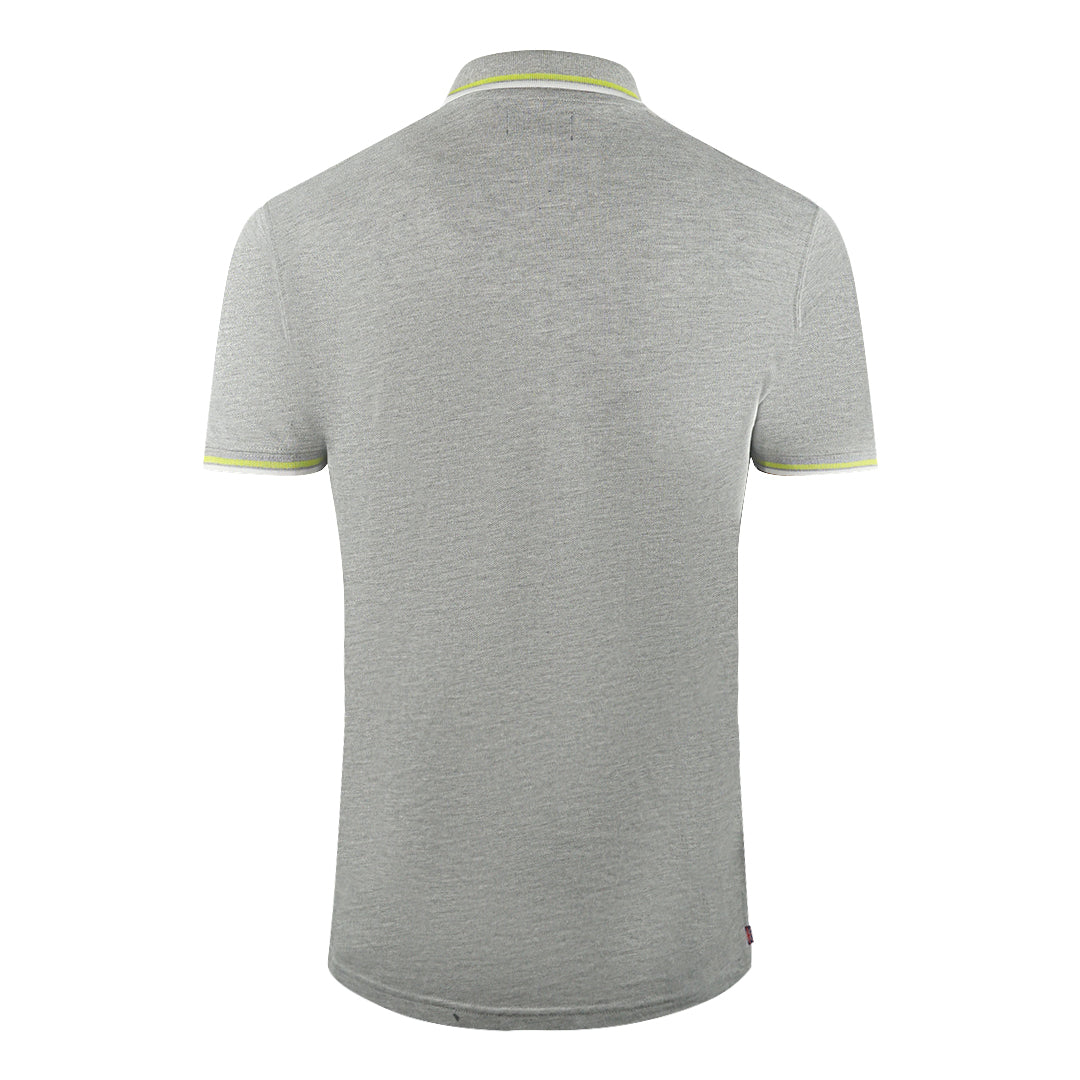 Aquascutum Twin Tipped Collar Brand Logo Grey Polo Shirt - XKX LONDON
