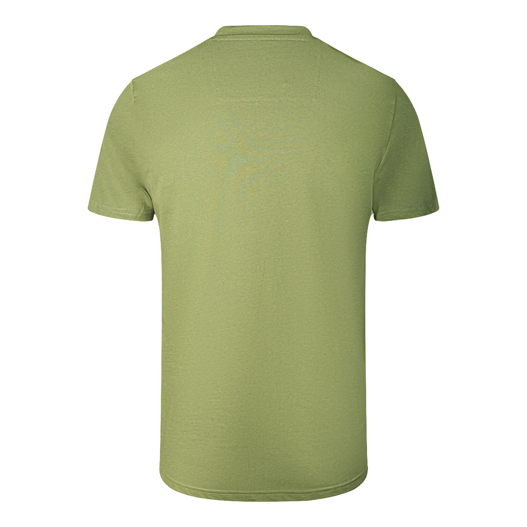 Cavalli Class Slashed Tiger Print Bold Logo Green T-Shirt
