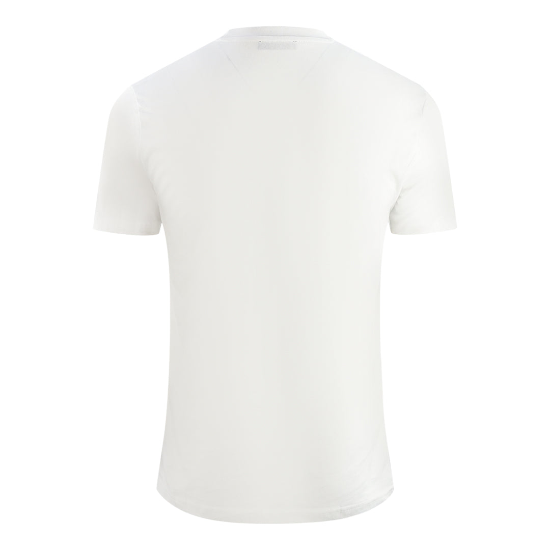 Cavalli Class Zebra Print Box Logo White T-Shirt