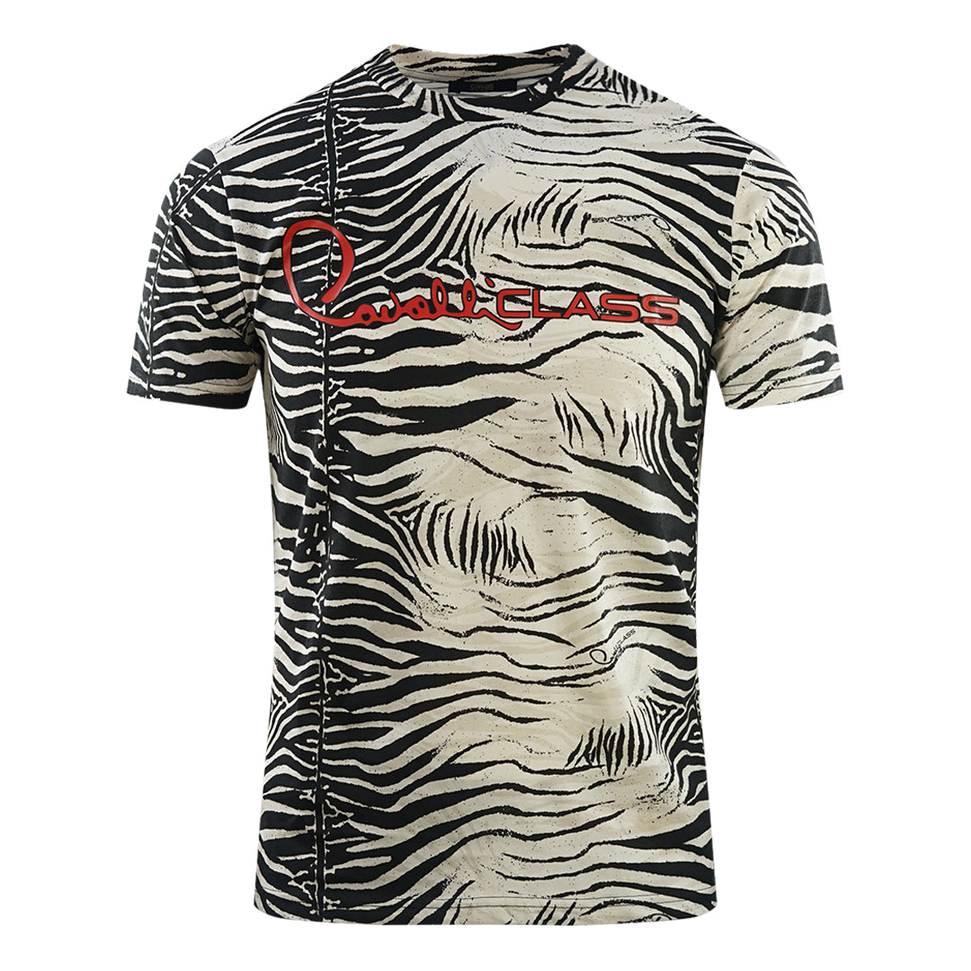 Cavalli Class Zebra Print Black T-Shirt