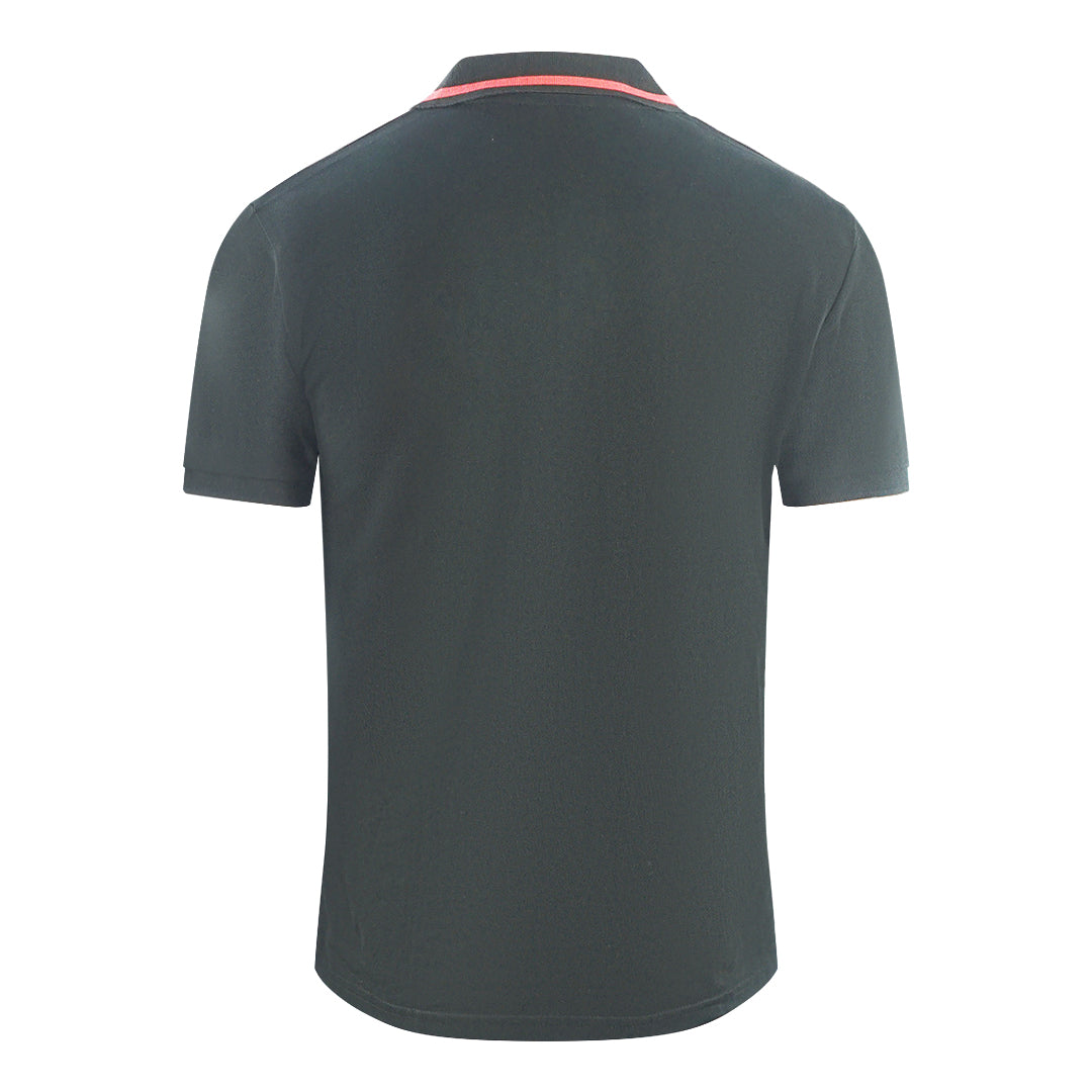 Cavalli Class Circular Snake Logo Black Polo Shirt