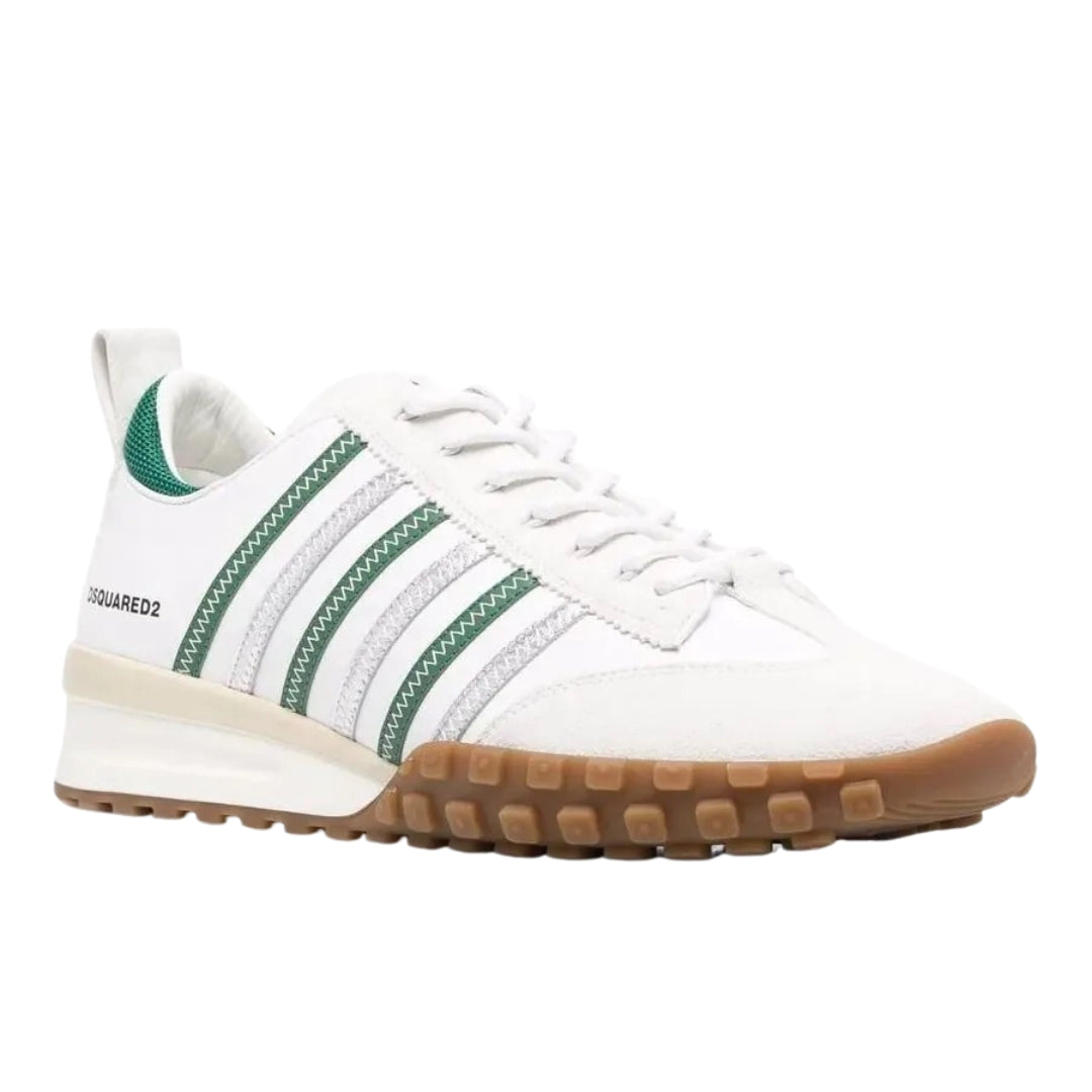Dsquared2 Green Striped White Sneakers Dsquared2