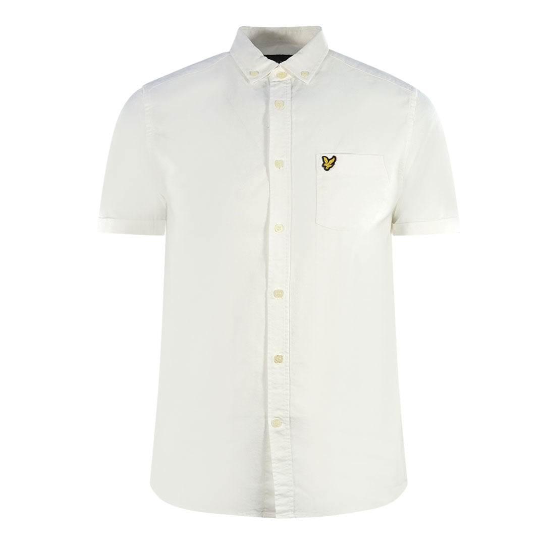 Lyle & Scott White Short Sleeved Casual Oxford Shirt - XKX LONDON