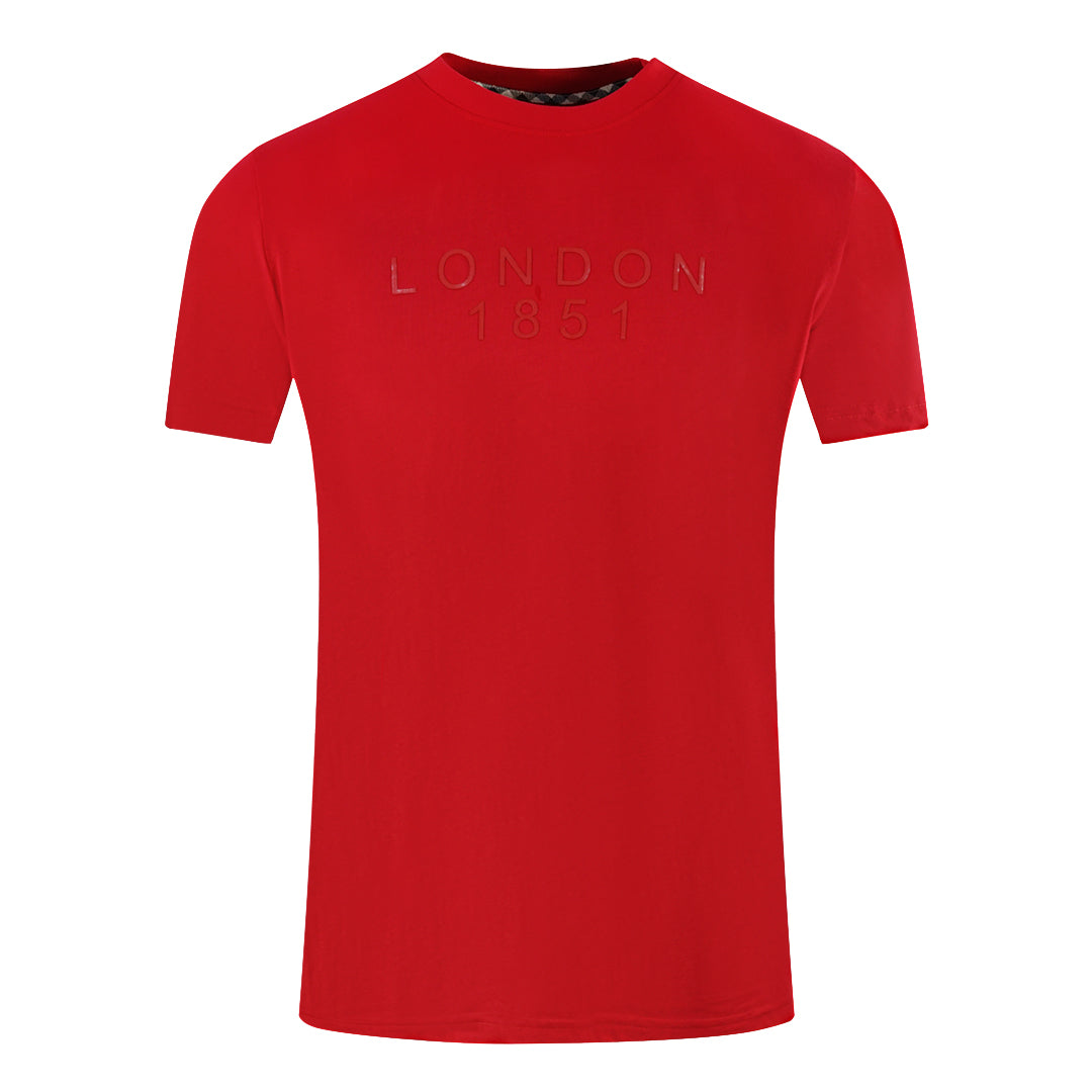 Aquascutum London 1851 Tape Logo Red T-Shirt Aquascutum
