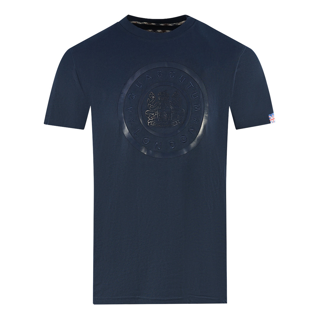 Aquascutum London Circle Logo Navy Blue T-Shirt Aquascutum
