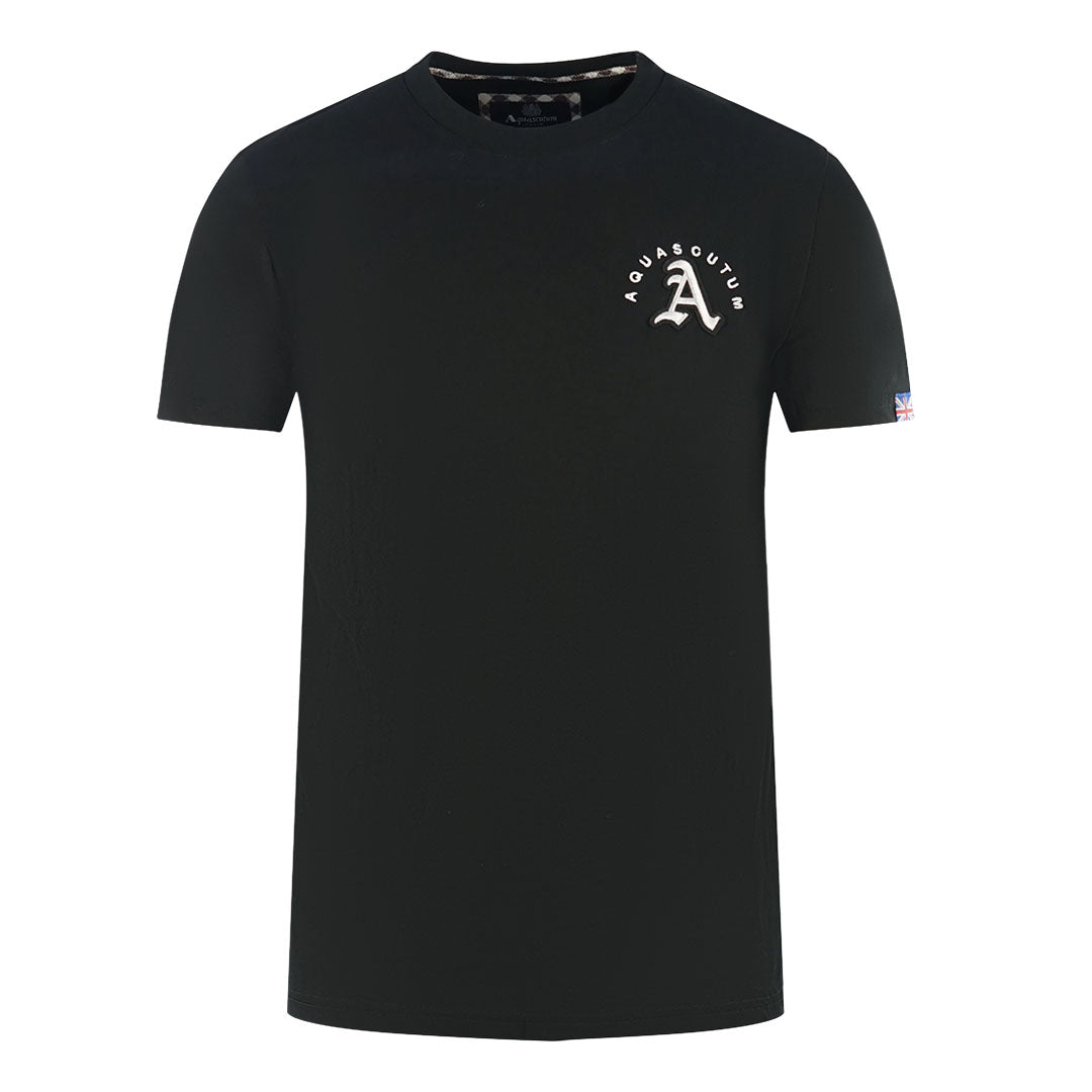 Aquascutum London Embroidered A Logo Black T-Shirt Aquascutum