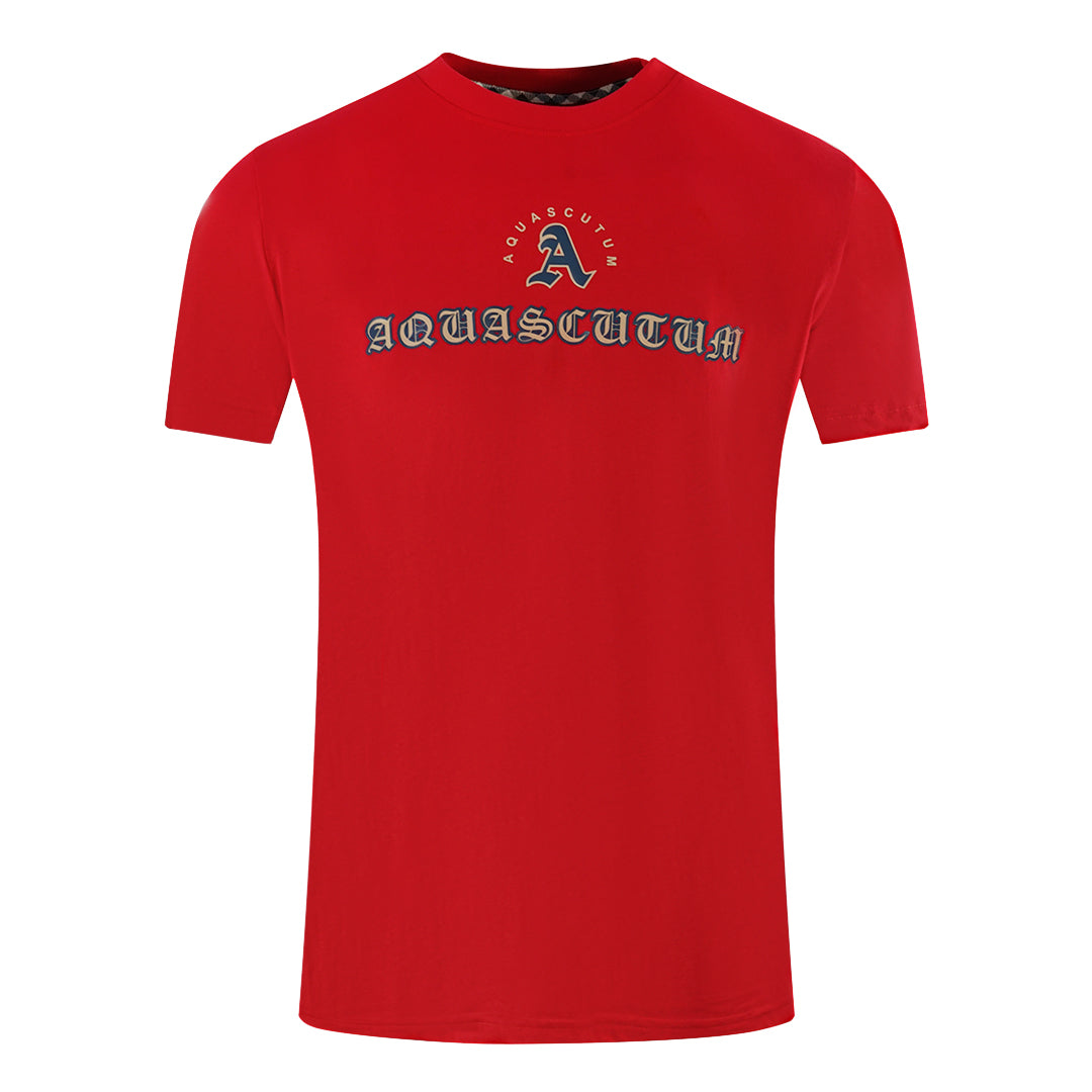 Aquascutum Script Logo Red T-Shirt Aquascutum