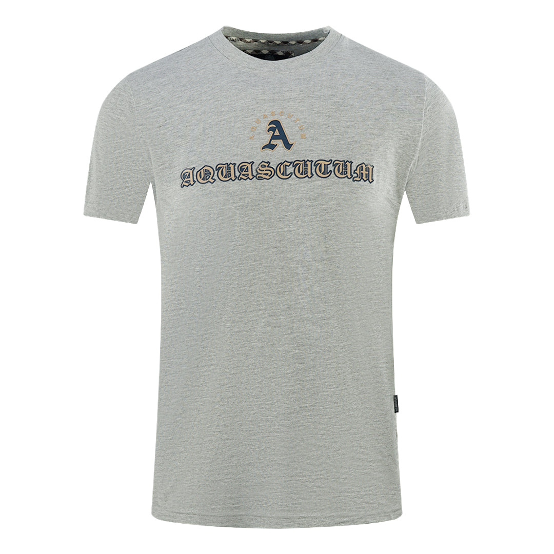 Aquascutum Script Logo Grey T-Shirt Aquascutum