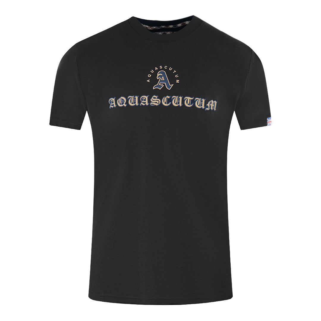 Aquascutum Script Logo Black T-Shirt Aquascutum