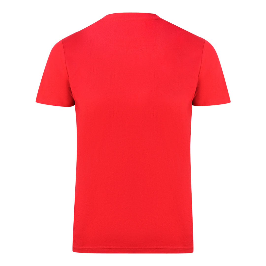 Aquascutum Brand Embossed Logo Red T-Shirt - XKX LONDON